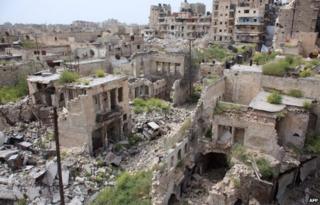Hamidiya district of the Syrian city of Aleppo (10 April 2015)
