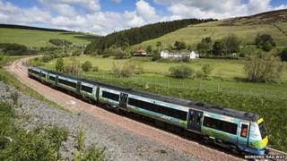 Train on Borders railway