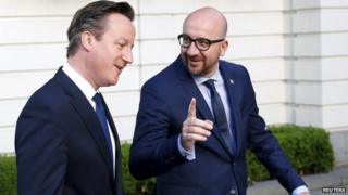 David Cameron and Charles Michel i