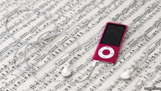 Sheet music and MP3 player