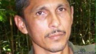 A photo released by the Colombia National Police showing the rebel known as Marquitos