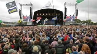 Crowds at Glastonbury Festival