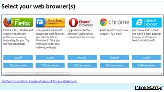 Web browser choice