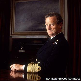 Admiral Sandy Woodward at his home in Wimbledon in 1992