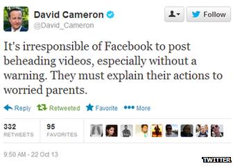 David Cameron tweet