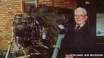 Sir Frank Whittle with one of his engines