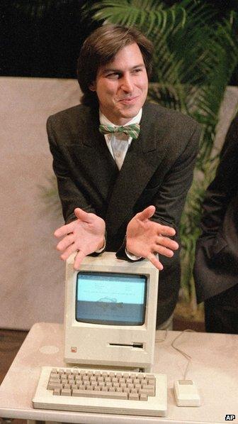 January 24, 1984 - Steve Jobs leans on the new Macintosh personal computer