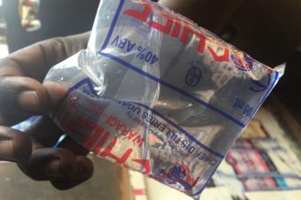 Sachet of alcohol