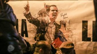 Guaidó en un cartel.