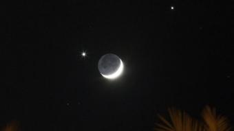 Ocultación lunar de Venus y Jupiter en diciembre de 2008.
