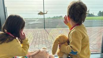 Three-year-old George and his sister visiting LNAA HQ
