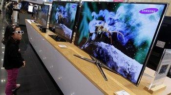 Samsung TVs in a Seoul showroom