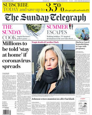 Sunday Telegraph front page