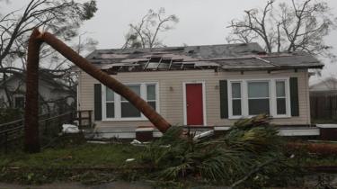 A damaged home is seen after hurricane Michael passed through Panama City, Florida