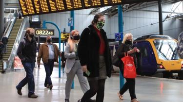 Commuters at Leeds railway station