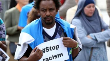 Anti-racism and anti-Islamaphobia march in Belgium, on 9 September, 2018