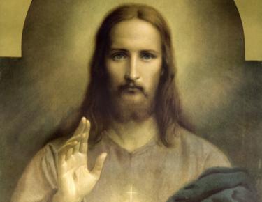 Jesus, som han ofte er afbildet - med langt hår og et kort skæg
