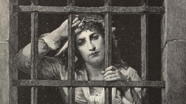 Ilustración de Charlotte Corday en prisión, tras su arresto.