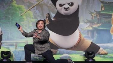 herec Jack Black se zúčastní tiskové konference pro Kung Fu Panda 3 dne 20. ledna 2016 v Soulu v Jižní Koreji