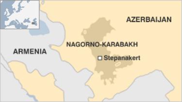 karta över Nagorno-Karabach