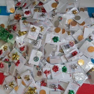 A pile of Christmas cards