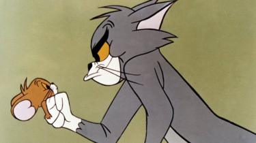 Chuck-Jones-tijdperk Tom holding Jerry