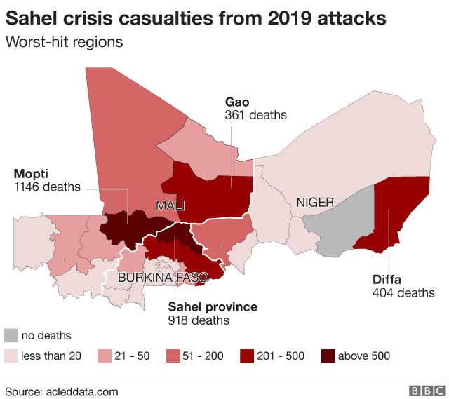 Map showing most deadly region