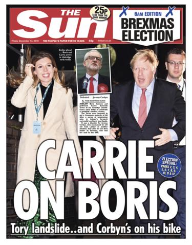 Friday's Sun front page (late edition)