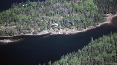 Kanadalaisen Ontarion ilmakuva Lake of the Woods -järvestä