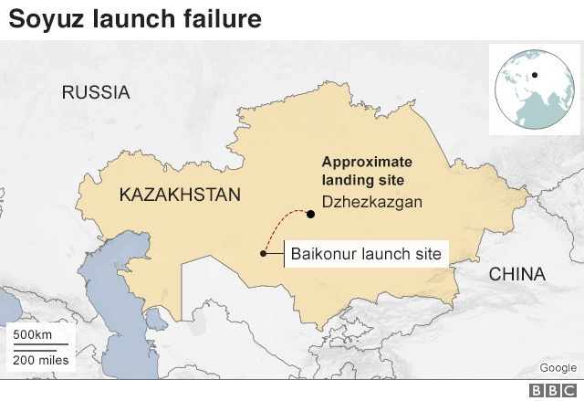 マップ: カザフスタンの打ち上げサイト