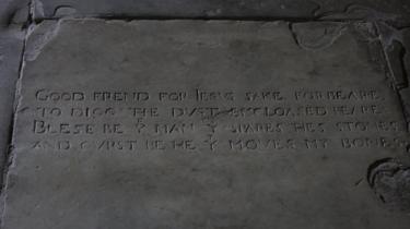 Words on a gravestone