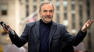 Zanger Neil Diamond treedt op in NBC's Today show in New York in 2014