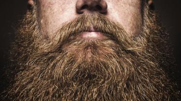 Close-up van grote bossige baard