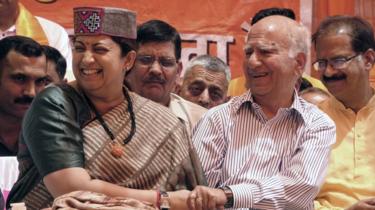 Smriti Irani at a campaign event