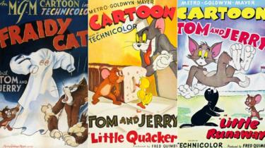 Trois affiches des premiers Tom et Jerry - Chat trouillard, Petit Coin-coin et Petite Fugue