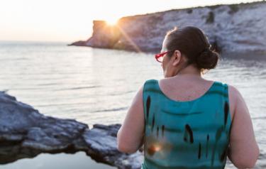 Chiara Vigo looks out to sea