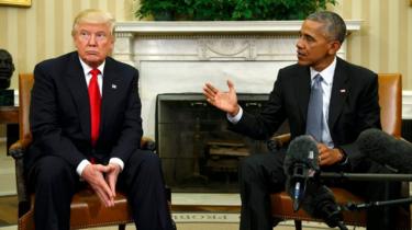 O Presidente Barack Obama reúne-se com o Presidente...elect Donald Trump