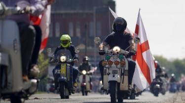 Scooter riders in Manchester