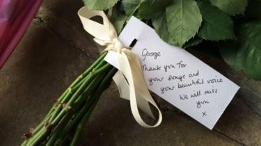 floral tribute at George Michael ' s house's house