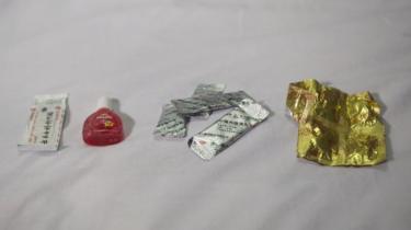 Mira carried only a selection of medicines with her after escaping the apartment, including plasters and eye drops