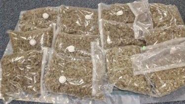 Several plastic bags containing cannabis