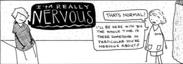 Comic shows patient says I'm really nervous