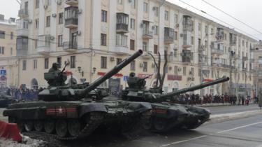 Russian tanks on parade, 2 Feb 18