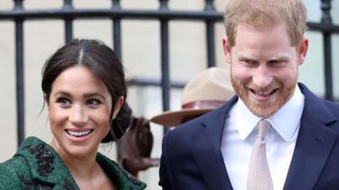 The Duke and Duchess of Sussex outside Canada House on 11 March 2019