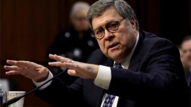 William Barr testifies at a Senate Judiciary hearing on nomination