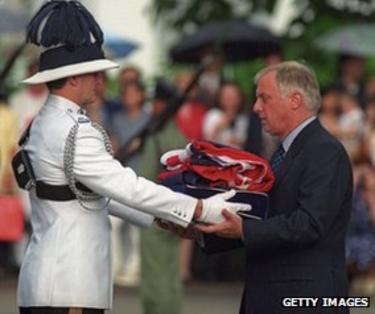 Chris Patten w Government House, 30 czerwca 1997