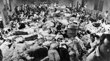 Salvadorans in a Red Cross centre, July 1969