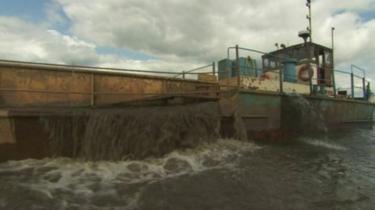 Sand being dredged