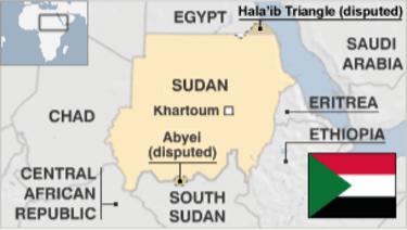 Karte des Sudan