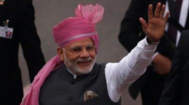India's Prime Minister Narendra Modi attends the Republic Day parade in New Delhi, 10 February 2017